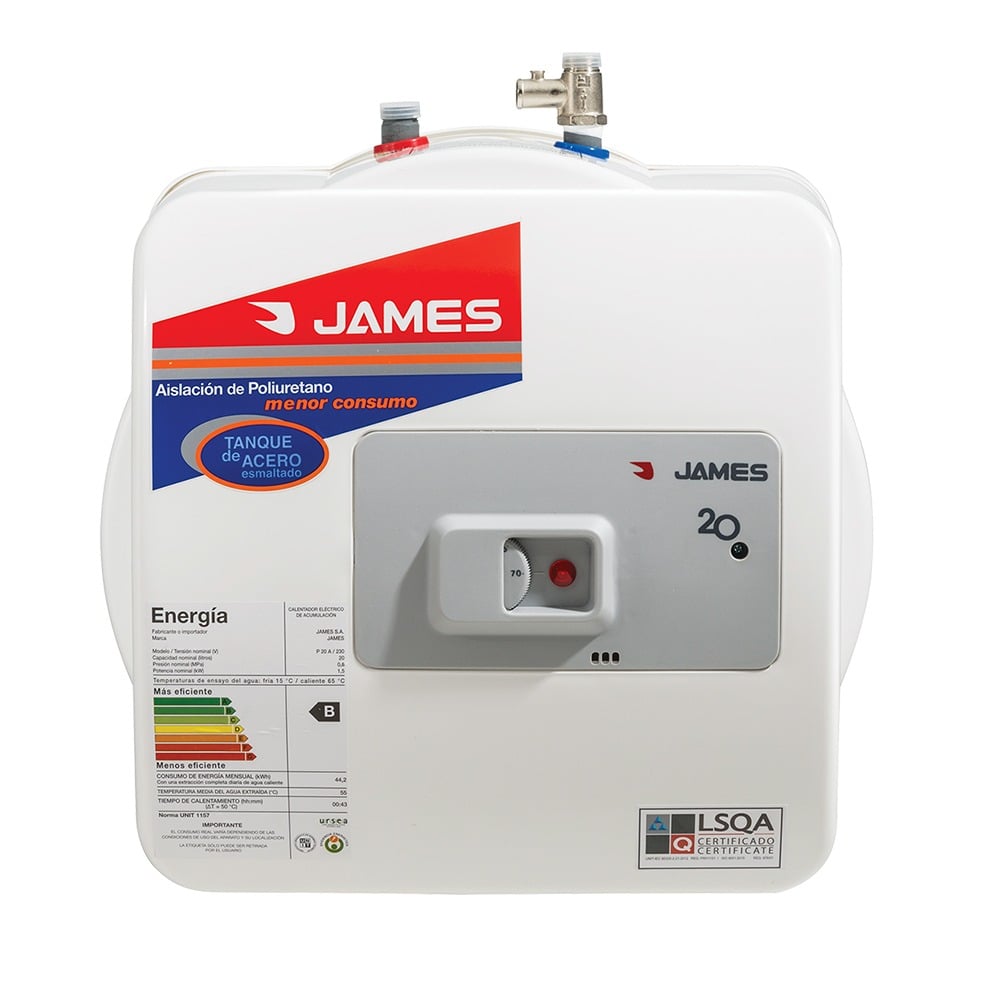 Calefón Eléctrico James Prisma Inox 20 L