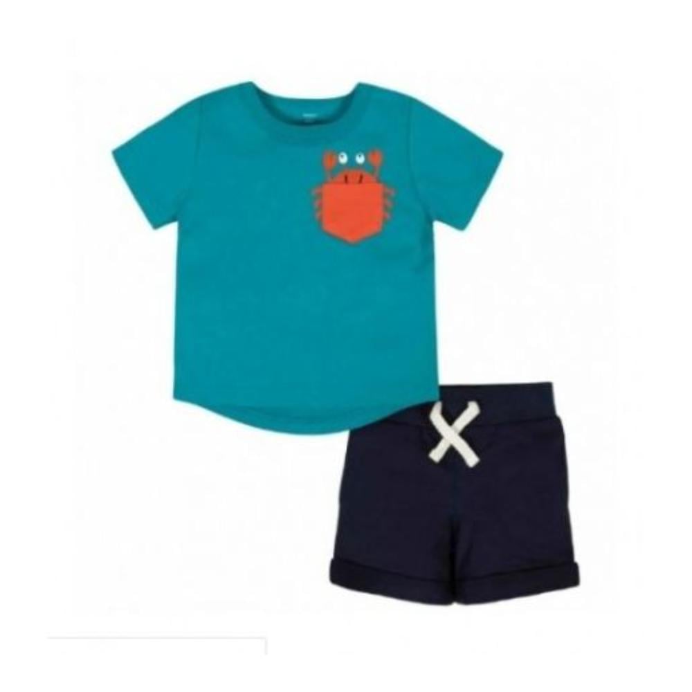 Set de 2 Piezas Gerber Short y Remera Cangrejo