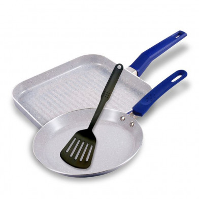 Set de 2 Piezas Cuori Plancha Asador y Sartén + Espátula Modelo Mare