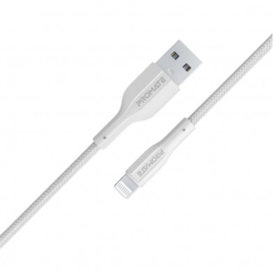 Cable Promate XCORD-AI USB-A a Lightning WH 1 m