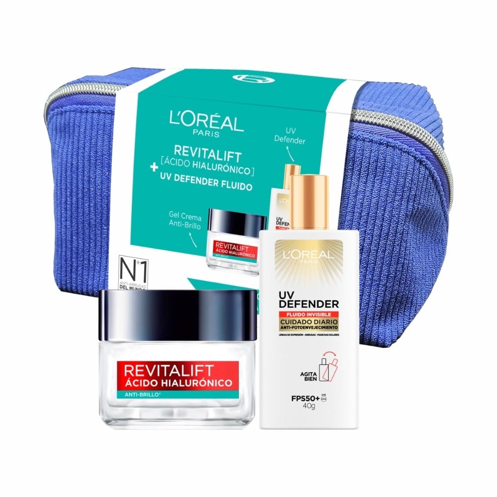 Pack L'Oréal Gel Revitalift Antibrillo 50 ml + Protector Solar UV Defender Fluido Invisible FPS50+ 40 g