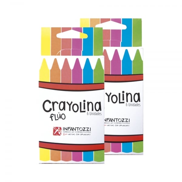 Infantozzi Crayolina Triangular Fluo 6 Colores