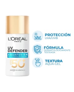 Protector Solar L'Or&eacute;al Paris UV Defender Aqua Fusion FPS50+ 50 ml
