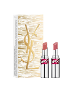 Cofre Yves Saint Laurent Labial Candyglaze N°15 Showcasing Nude + Candyglaze N°44 Nude Lavalliêre