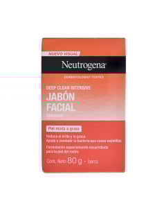 Jabón en Barra de Limpieza Facial Neutrógena Deep Clean 80 g