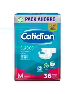 Pañales Para Adultos Cotidian Clásico M 36 Unidades