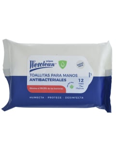 Toallitas Húmedas Wetclean Antibacterial 12 Unidades