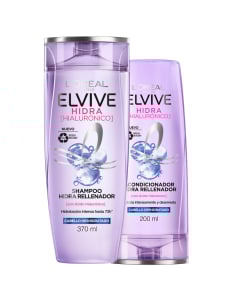 Pack Elvive Hidra Rellenador Hialur&oacute;nico Shampoo 370 ml + Acondicionador 200 ml
