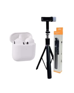 Combo Auriculares Inalámbricos Pro 4 Top Digital y Trípode Selfie Stick Farma Hogar