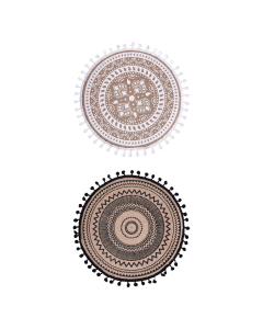 Combo Farma Hogar Individuales Circulares Blanco y Negro 