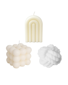 Combo Farma Hogar Velas Decorativas Cubo, Nudo y Arcoíris 