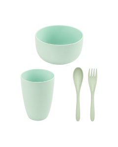 Combo Farma Hogar Vaso, Bowl y Set de Cuchara y Tenedor Colores Surtidos