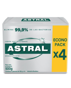 Jabón en Barra Astral Protex Plata Corporal 125 g 4 Unidades