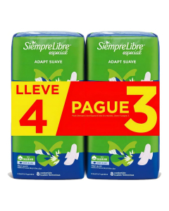 Toallitas Femeninas Siempre Libre Especial 4 Unidades
