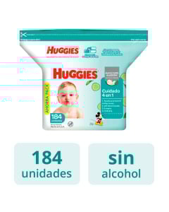 Toallitas H&uacute;medas Huggies Cuidado 4 en 1 184 Unidades