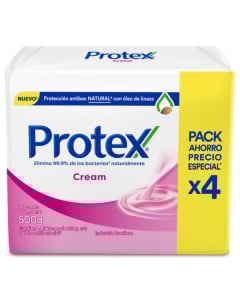 Jabón en Barra Protex Cream Corporal 125 g 4 Unidades