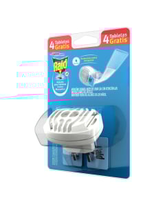 Aparato Insecticida Raid Contra Mosquitos + Tabletas 4 Unidades