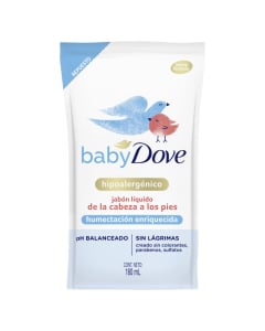 Jab&oacute;n L&iacute;quido Dove Baby Humectacion Enriquecida para Beb&eacute; 180 ml