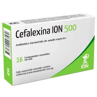 Cefalexina Ion 500 Mg 16 Comprimidos