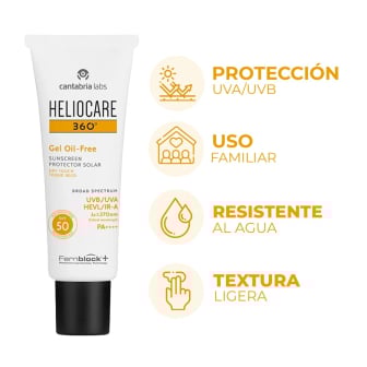 Protector Solar Heliocare 360° Gel Oil Free FPS50+ 50 ml
