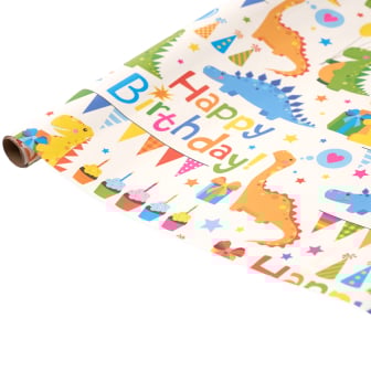 Papel De Regalo Happy Paper Dinosaurios 50 X 70 Cm