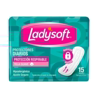 Protectores Diarios Ladysoft Protección Respirable 15 Unidades