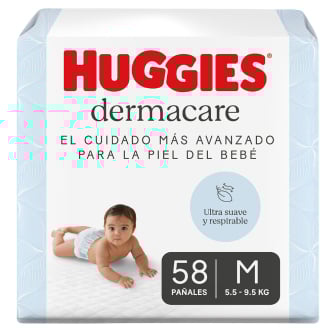 Pañales Huggies Dermacare Talle M 58 Unidades
