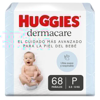 Pañales Huggies Dermacare Talle P 68 Unidades