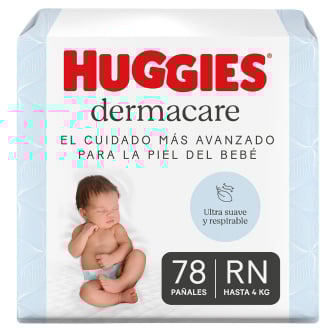 Pañales Huggies Dermacare Recién Nacido 78 Unidades