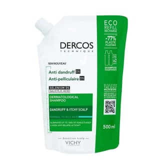 Shampoo Dercos Anticaspa Cabello Graso Refill 500 Ml