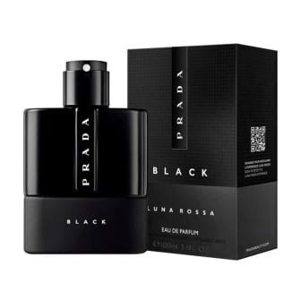 Prada Luna Rossa Black Eau De Parfume, Fragancia Amaderada, Presentación Negra, Notas de Bergamota, 100 ml