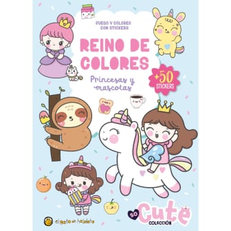 Libro Reino De Colores Princesas Y Mascotas Con Stickers