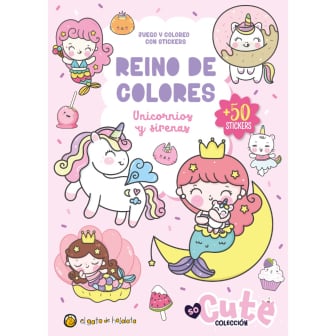 Libro Reino De Colores Unicornios Y Sirenas Con Stickers