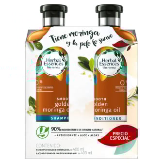Pack Shampoo Herbal Essences Golden Moringa Oil 400 ml + Acondicionador 400 ml