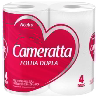 Papel Higiénico Cameratta Doble Hoja 30 m 4 Rollos