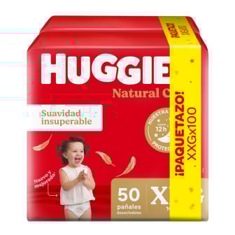 Pañales Huggies Natural Care Unisex Xxg 100 Unidades