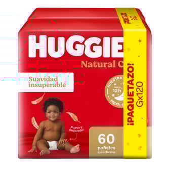 Pañales Huggies Natural Care Unisex G 120 Unidades
