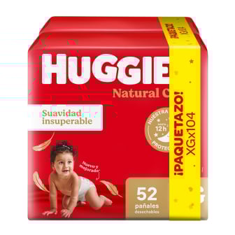 Pañales Huggies Natural Care Unisex Xg 104 Unidades