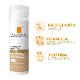 Protector Solar La Roche Posay Anthelios UV Daily Antiedad con Color FPS50 50 ml