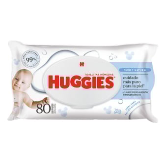 Toallitas Húmedas Huggies Puro & Natural 80 Unidades