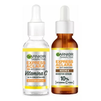 Combo Garnier Sérum Express Aclara 30 ml y Sérum Noche Vitamina C 10% 30 ml