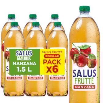 Funda Agua Salus Saborizada Frutte Manzana 1.5 L 6 Unidades