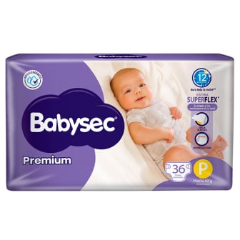 PAÑALES BABYSEC PREMIUM CHICO 36 UNIDADES