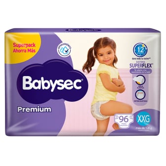 Pañales Babysec Premium Xxg 96 Unidades