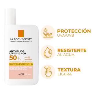 Protector Solar La Roche Posay anthelios UVmune 400 Fluido con Color 50+ 50 ml