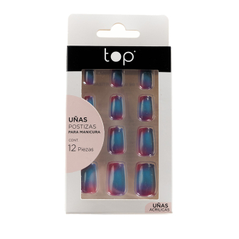 Set De Uñas En Gel Tornasoladas Top Premium 12 Unidades