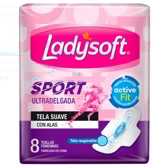 Toallitas Femeninas Ladysoft Sport 8 Unidades