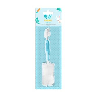 Cepillo Limpiador De Mamadera Rabbit Celeste