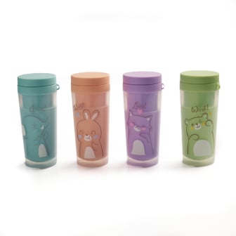 Botella De Animales Happy Paper 300 Ml 1 Unidad Colores Surtidos