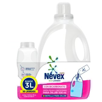 Jabón Líquido Para Ropa Nevex Diluible Bicarbonato 500 Ml + Botella